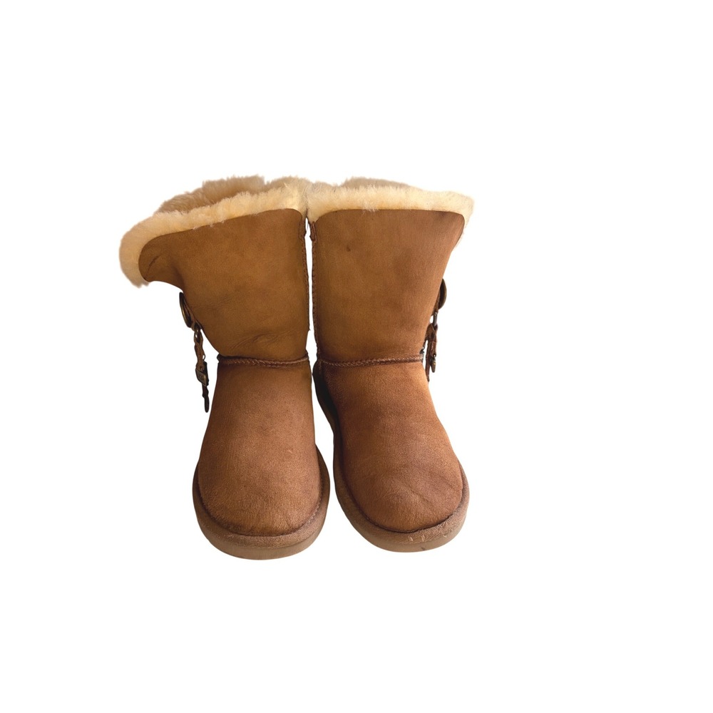 UGG Australia Bailey Button Chestnut Suede Shearling Boots 1005382 Womens 5